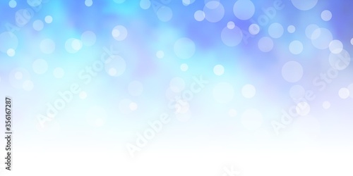 Light BLUE vector backdrop with circles. Abstract illustration with colorful spots in nature style. Pattern for booklets, leaflets.
