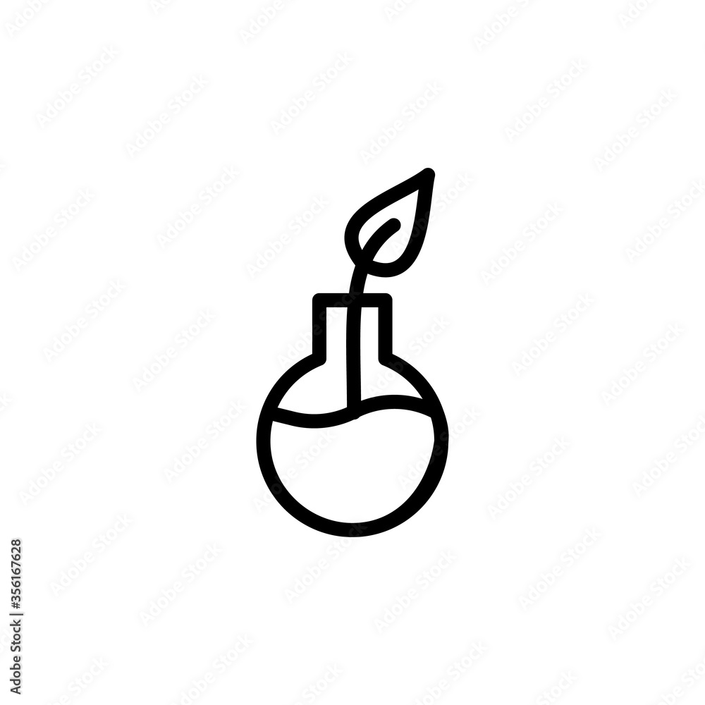 Green pharmacy flask icon. Simple line, outline vector elements of alternative medicine icons for ui and ux, website or mobile application Green pharmacy flask icon. Simple line, outline vector elements of alternative medicine icons for ui and ux, website or mobile application