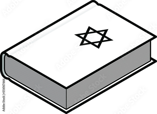 Religious holy book: Judaism with a Star of David.