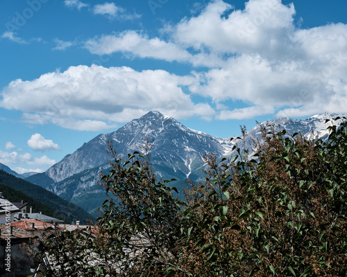 Paesaggio montano visto dalla città di Salice d'Ulzio. photo