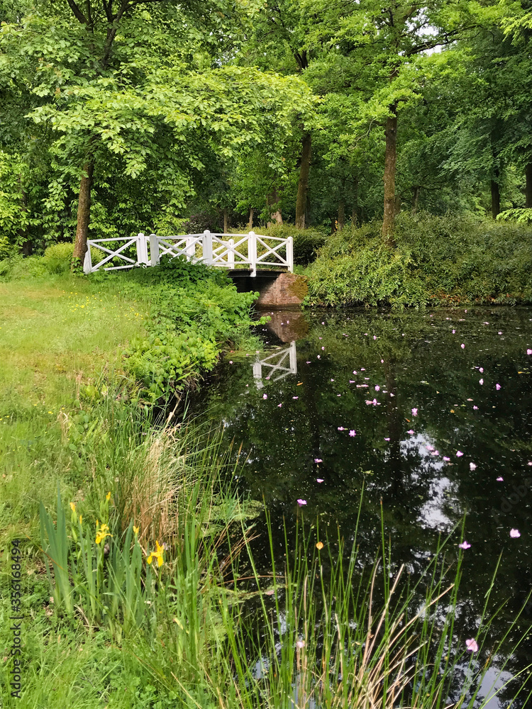 Wunderschöne Gartenlandschaft mit Blumen Wunderschöne Gartenlandschaft mit Blumen