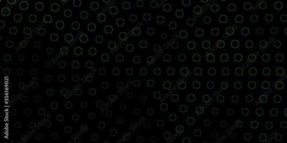 Dark Green vector template with circles. Illustration with set of shining colorful abstract spheres. Design for your commercials.
