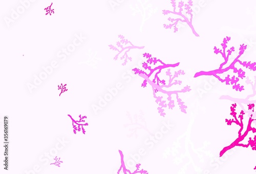 Light Pink vector abstract backdrop with sakura.