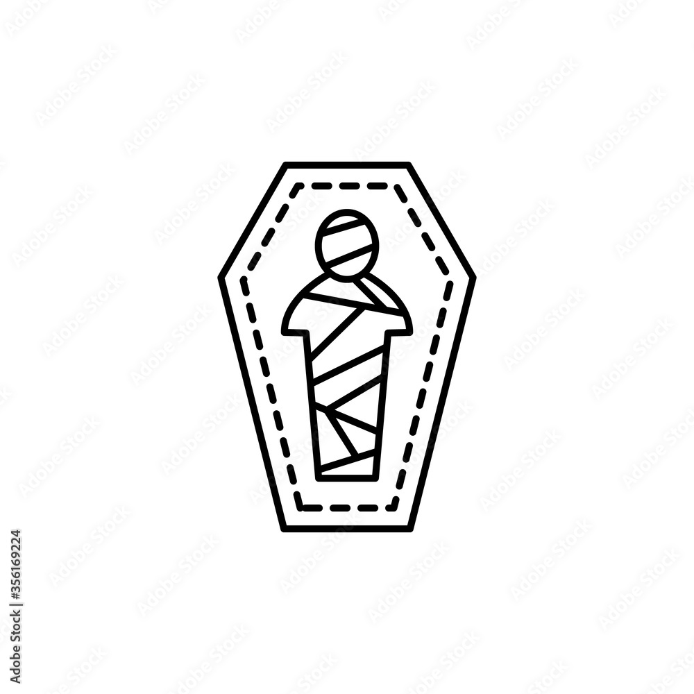 mummy, coffin icon. Simple line, outline vector elements of archeology for ui and ux, website or mobile application