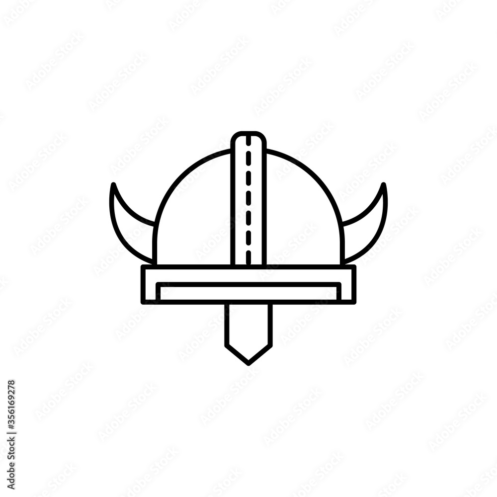 Viking, helmet icon. Simple line, outline vector elements of archeology for ui and ux, website or mobile application