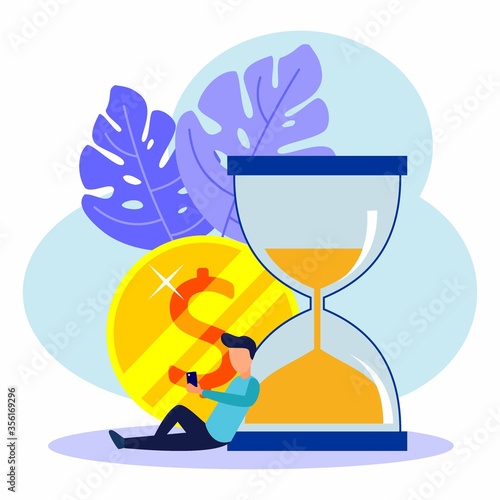 Time is money, business, and finance. Time management. Payment day, hour and money vector illustration-vector.
