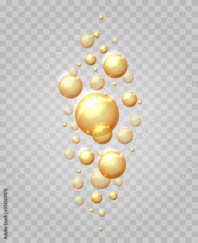 Gold bubbles drop set