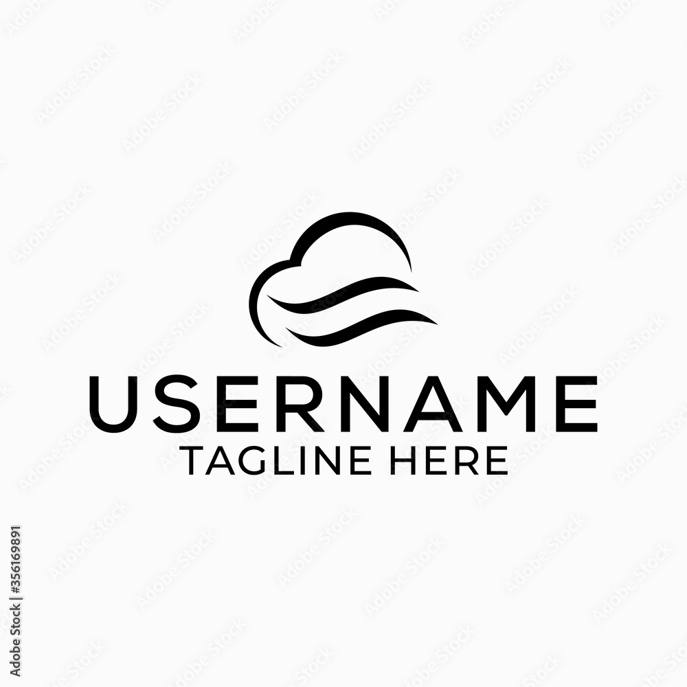 Fototapeta premium Abstract clouds illustration logo design.