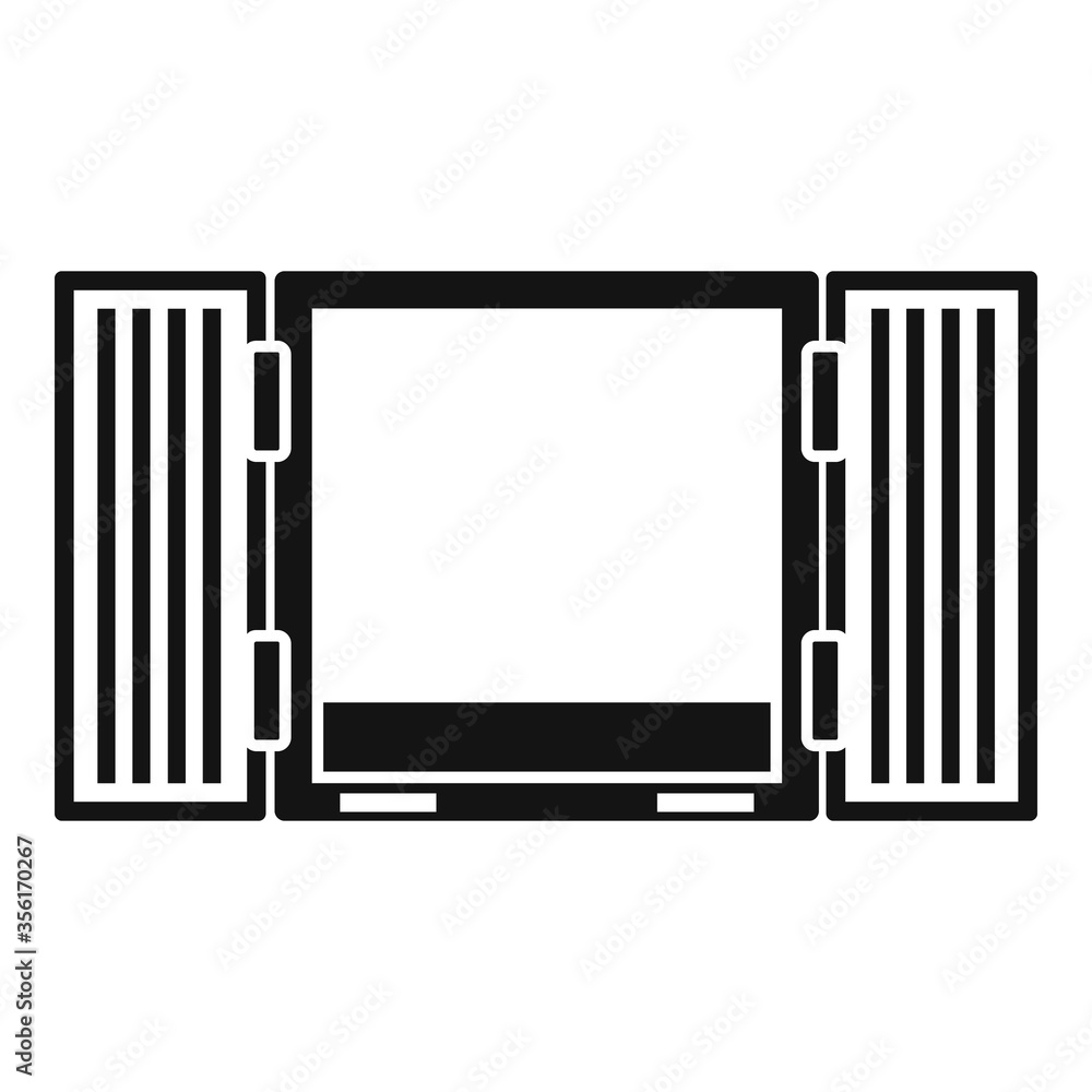 Open cargo container icon. Simple illustration of open cargo container vector icon for web design isolated on white background Open cargo container icon. Simple illustration of open cargo container vector icon for web design isolated on white background