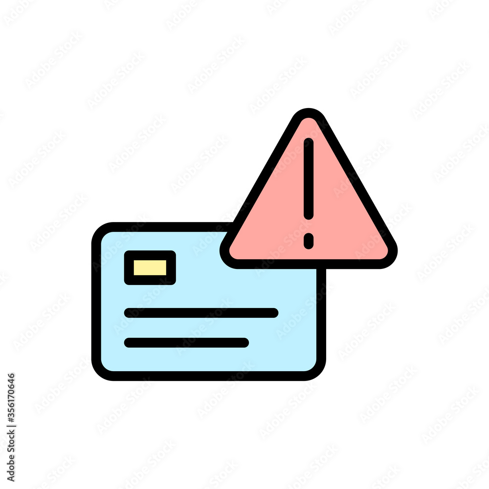 card danger sign icon. Simple color with outline vector elements of bankruptcy icons for ui and ux, website or mobile application card danger sign icon. Simple color with outline vector elements of bankruptcy icons for ui and ux, website or mobile application