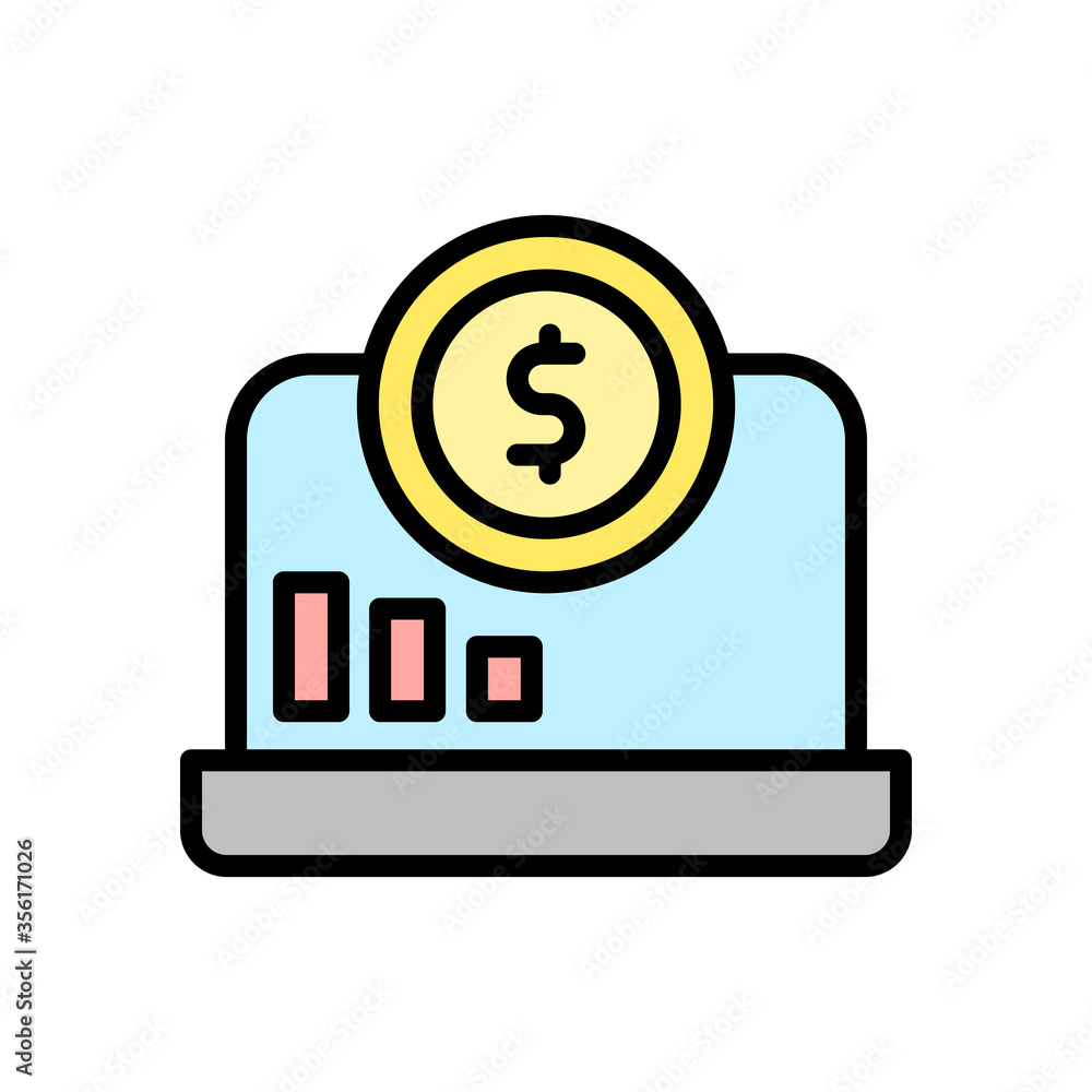 notebook coin dollar icon. Simple color with outline vector elements of bankruptcy icons for ui and ux, website or mobile application notebook coin dollar icon. Simple color with outline vector elements of bankruptcy icons for ui and ux, website or mobile application