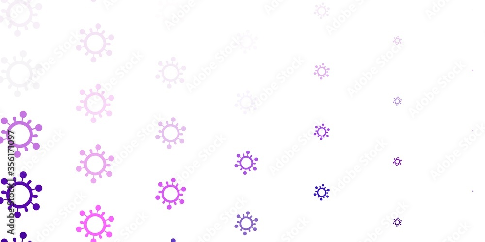 Light Purple, Pink vector backdrop with virus symbols. Light Purple, Pink vector backdrop with virus symbols.