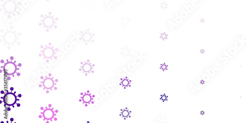 Light Purple, Pink vector backdrop with virus symbols.