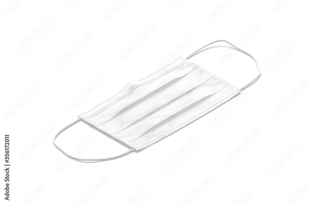 Blank white medical protection mask mock up, side view Blank white medical protection mask mock up, side view