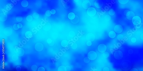 Light BLUE vector template with circles. Colorful illustration with gradient dots in nature style. Pattern for booklets, leaflets.