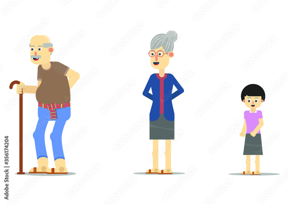  grandmother , grandfather and girl 