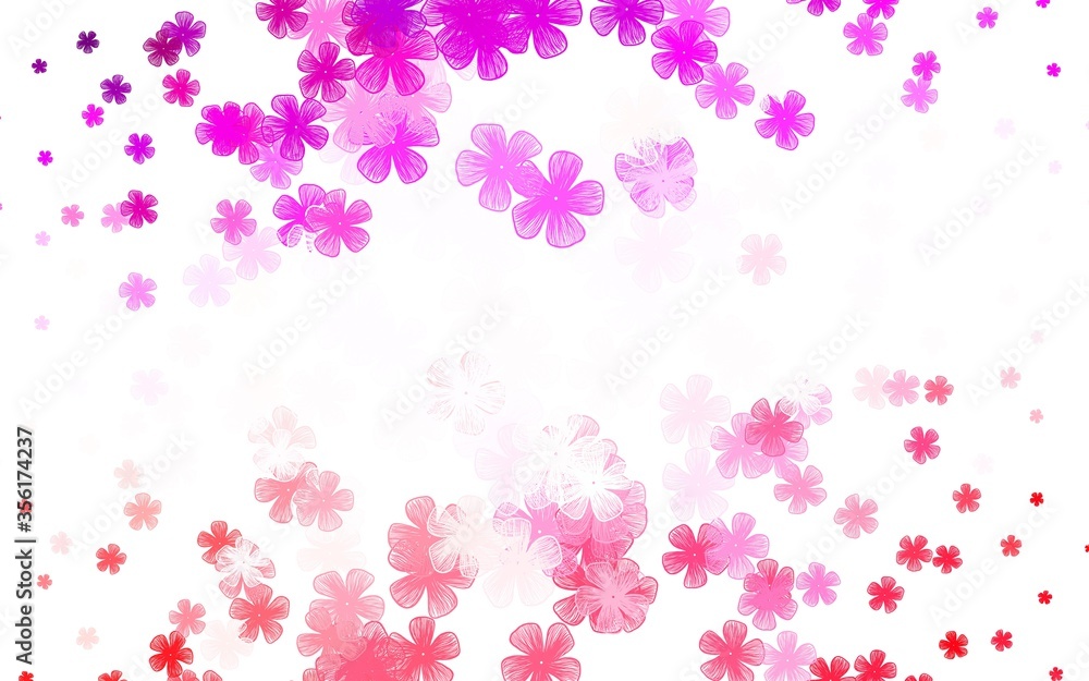 Light Purple, Pink vector abstract pattern with flowers.