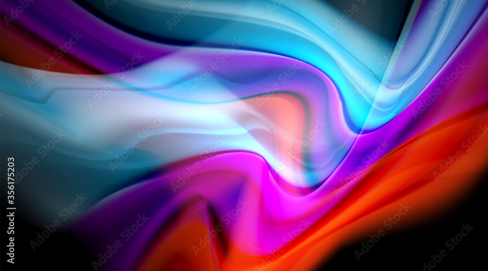 Fototapeta premium Liquid colors fluid gradients on black background