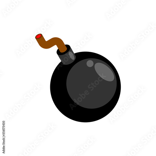 Bomb cartoon isolated. Round Bomb vector illustration