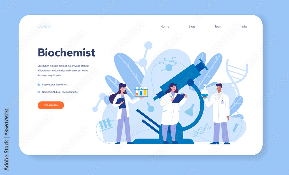 Chemistry science web banner or landing page. Scientific Chemistry science web banner or landing page. Scientific