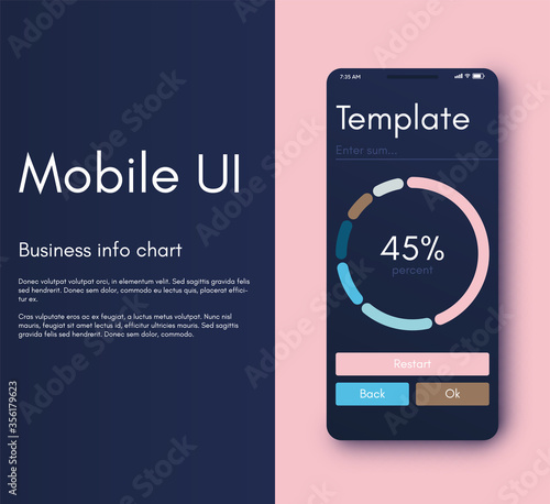 Mobile application interface. Ui design, vector illustration