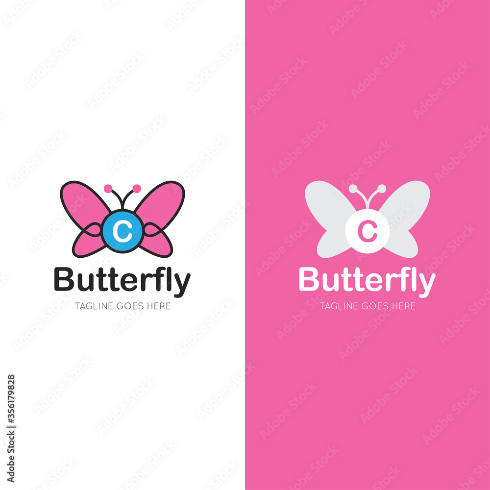 initial letter c butterfly logo and icon vector illustration design template initial letter c butterfly logo and icon vector illustration design template