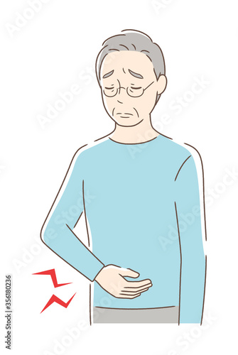 お腹が痛い男性