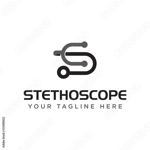 stethoscope logo, creative initial s vector
