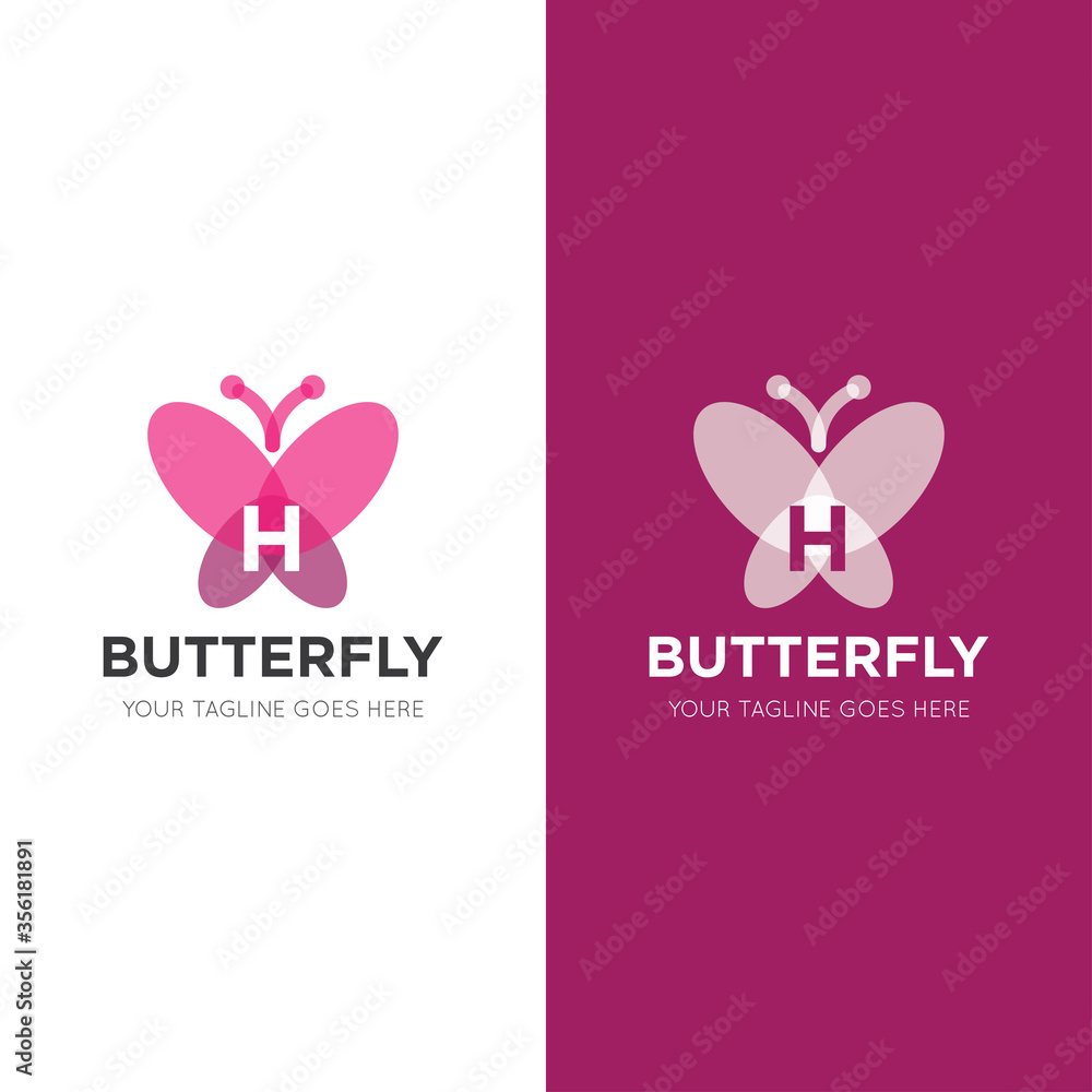 initial letter h butterfly logo and icon vector illustration design template initial letter h butterfly logo and icon vector illustration design template