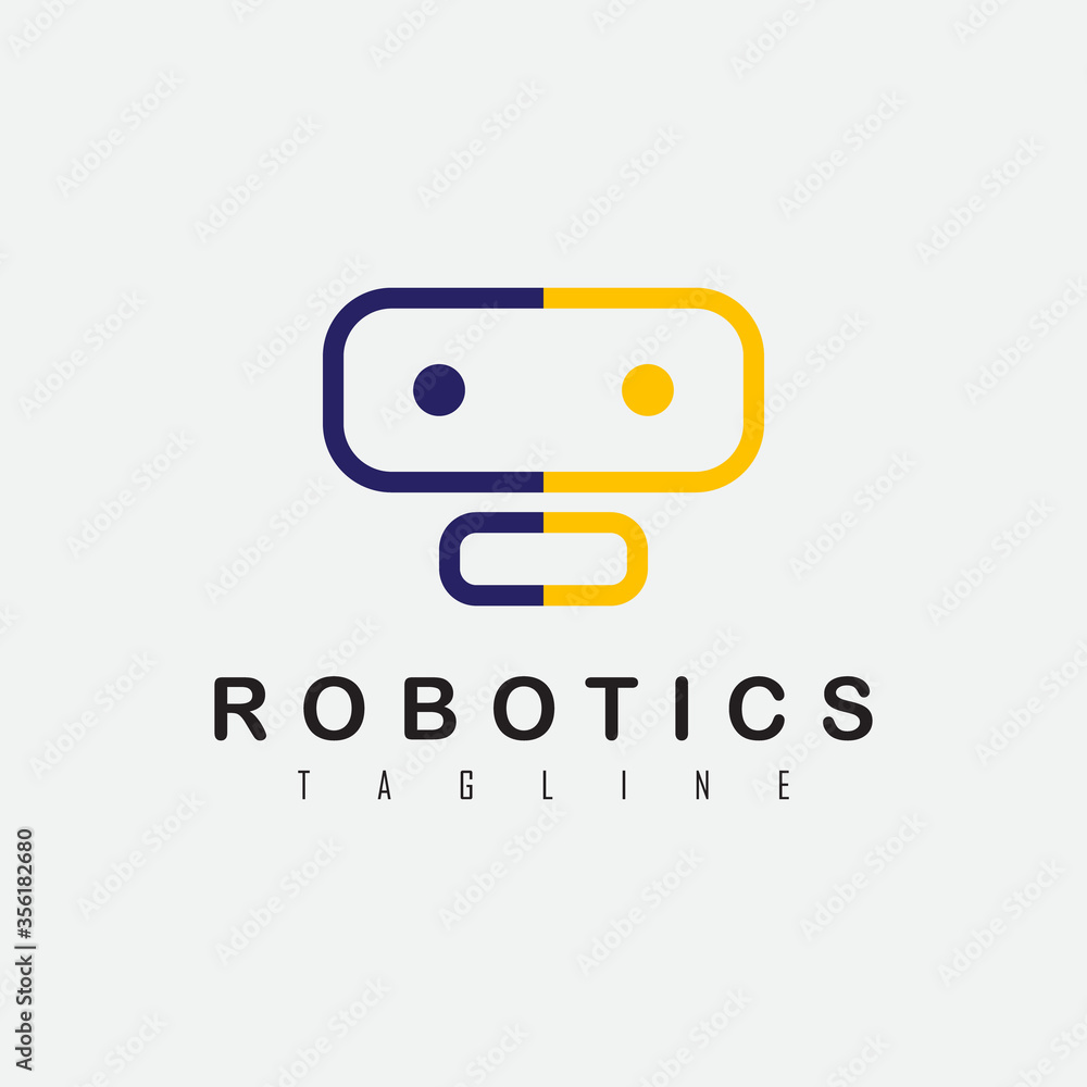 Vector illustration design of the robot logo icon concept Vector illustration design of the robot logo icon concept