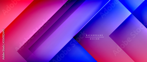 Square shapes composition  fluid gradient geometric abstract background. 3D shadow effects  modern design template