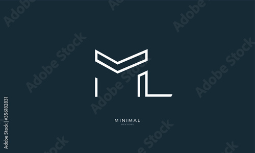 Alphabet letter icon logo ML