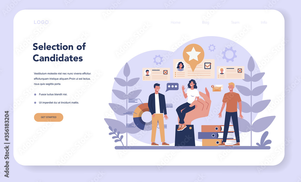 Job interview web banner or landing page. Idea of employment Job interview web banner or landing page. Idea of employment