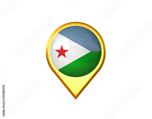 Djibouti flag location marker icon. Isolated on white background. 3D illustration, 3D rendering Free Download Djibouti flag location marker icon. Isolated on white background. 3D illustration, 3D rendering - GFXLoad