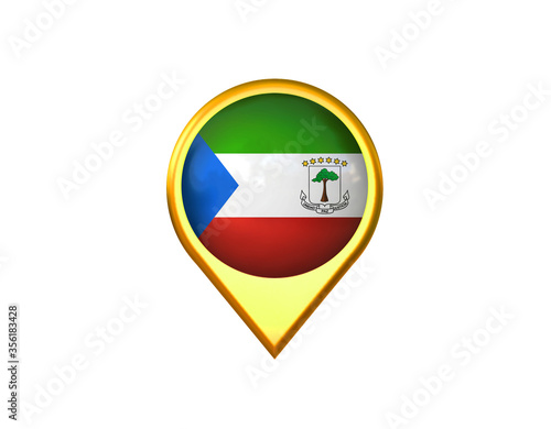 Free Download Equatorial guinea flag location marker icon. Isolated on white background. 3D illustration, 3D rendering - GFXLoad