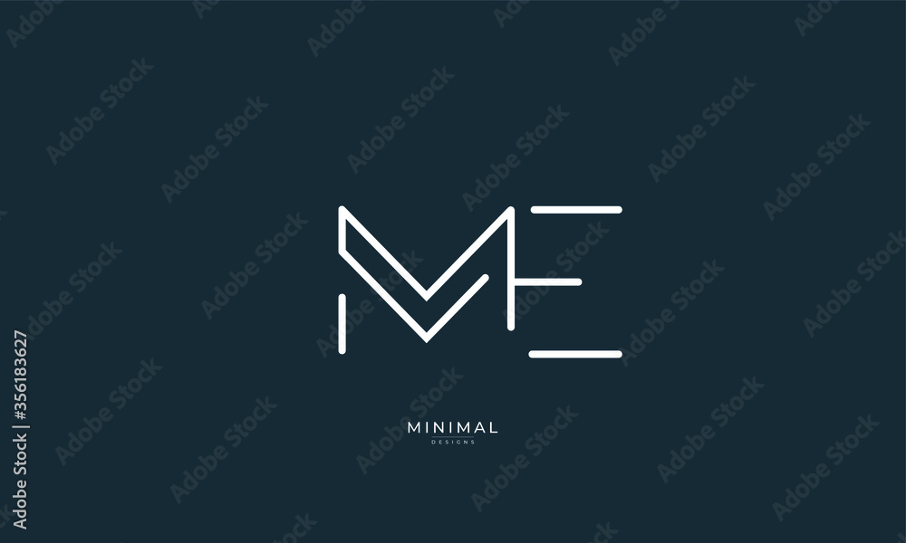 Alphabet letter icon logo ME Alphabet letter icon logo ME