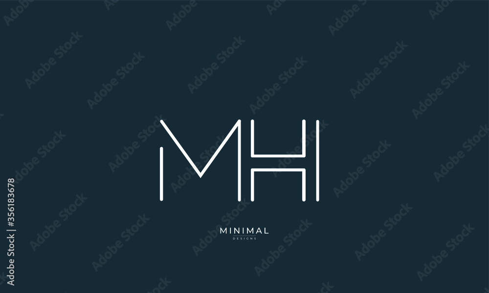Alphabet letter icon logo MH