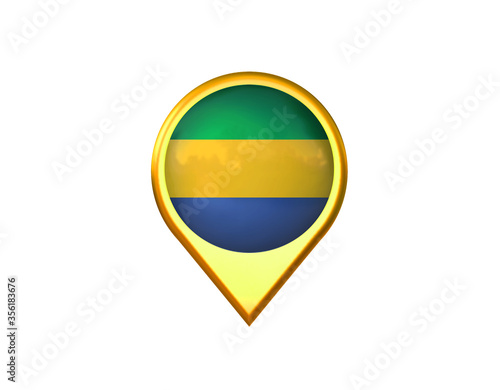 Gabon flag location marker icon. Isolated on white background. 3D illustration, 3D rendering Free Download Gabon flag location marker icon. Isolated on white background. 3D illustration, 3D rendering - GFXLoad