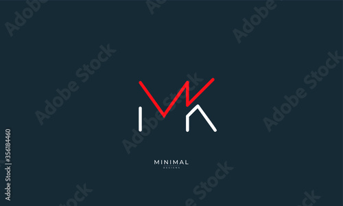 Alphabet letter icon logo MK