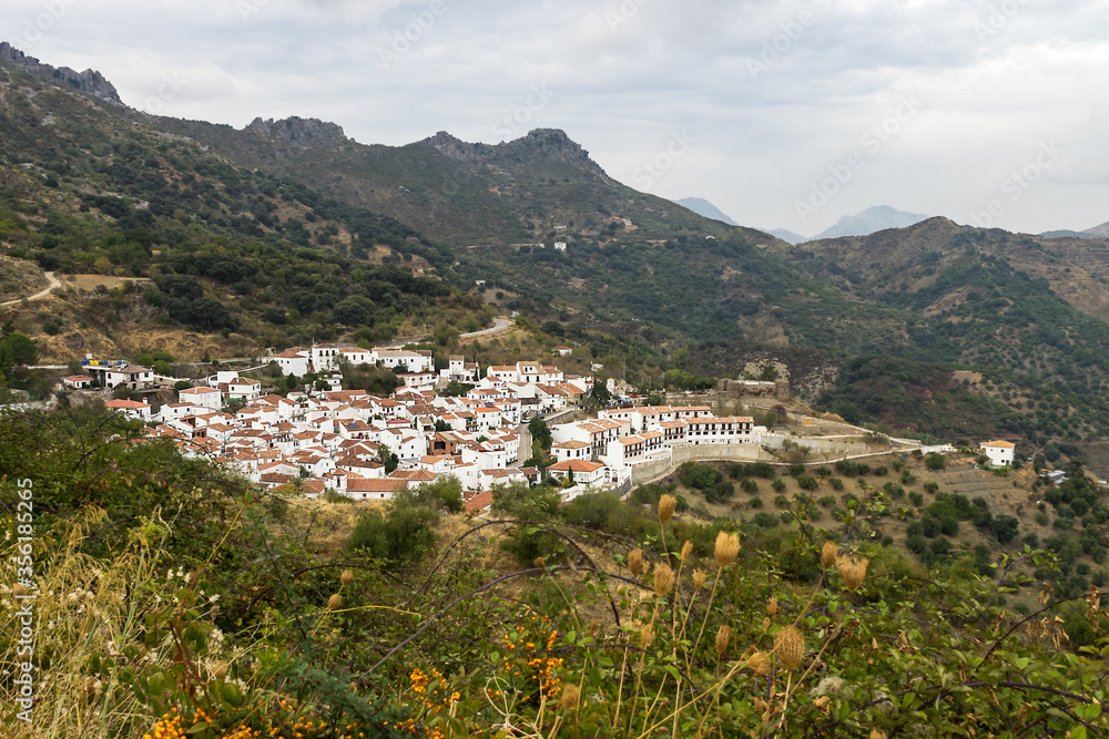 White Andalusian village, pueblo blanco Benadalid. Province of Malaga, Spain