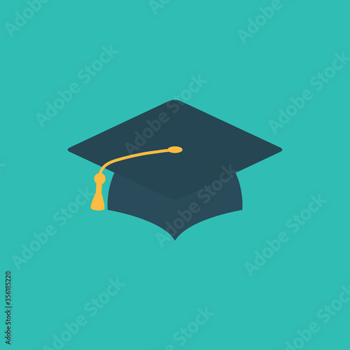Graduation cap flat vector