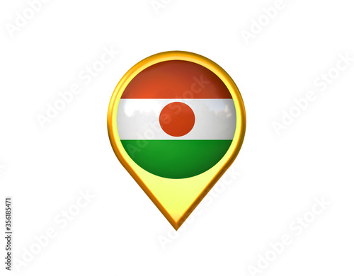 Niger flag location marker icon. Isolated on white background. 3D illustration, 3D rendering Free Download Niger flag location marker icon. Isolated on white background. 3D illustration, 3D rendering - GFXLoad