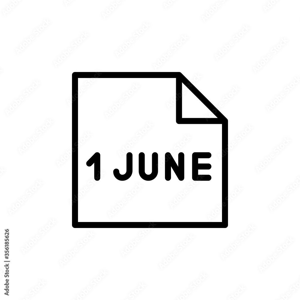 1 June, paper icon. Simple line, outline vector elements of Children's day icons for ui and ux, website or mobile application 1 June, paper icon. Simple line, outline vector elements of Children's day icons for ui and ux, website or mobile application