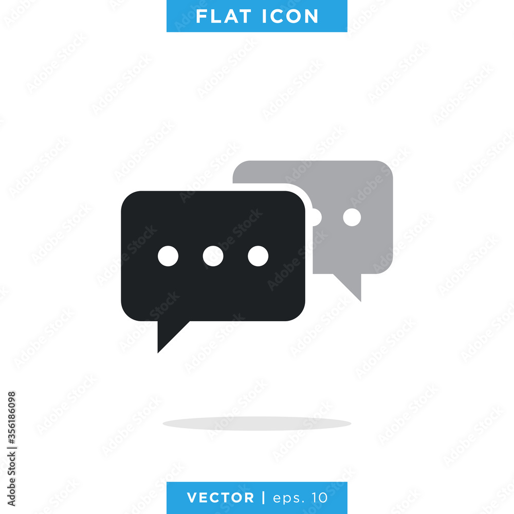 Chat Speech Bubble Icon Vector Logo Design Template Chat Speech Bubble Icon Vector Logo Design Template