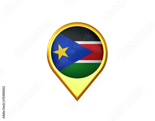 South sudan flag location marker icon. Isolated on white background. 3D illustration, 3D rendering Free Download South sudan flag location marker icon. Isolated on white background. 3D illustration, 3D rendering - GFXLoad