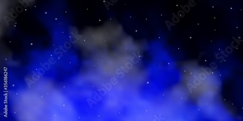 Dark BLUE vector texture with beautiful stars. Modern geometric abstract illustration with stars. Theme for cell phones.