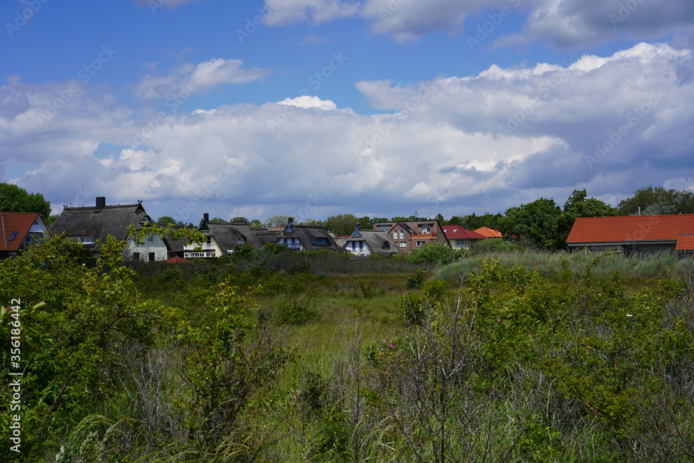 Ostseelandschaft mit Reethäusern