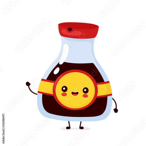Cute happy funny soy sauce bottle