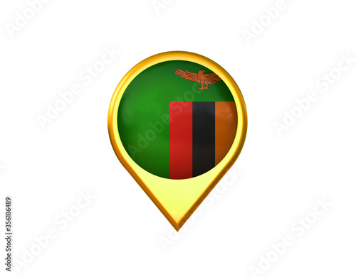 Zambia flag location marker icon. Isolated on white background. 3D illustration, 3D rendering Free Download Zambia flag location marker icon. Isolated on white background. 3D illustration, 3D rendering - GFXLoad