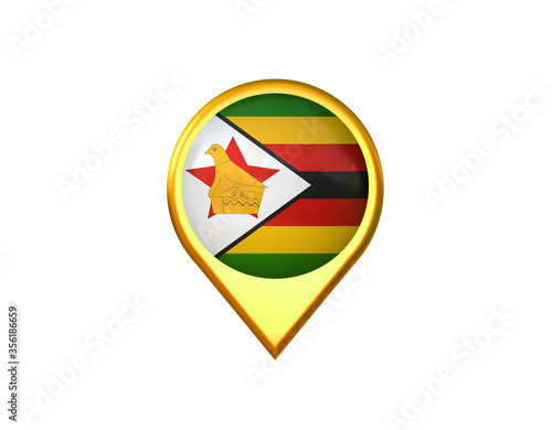Zimbabwe flag location marker icon. Isolated on white background. 3D illustration, 3D rendering Free Download Zimbabwe flag location marker icon. Isolated on white background. 3D illustration, 3D rendering - GFXLoad